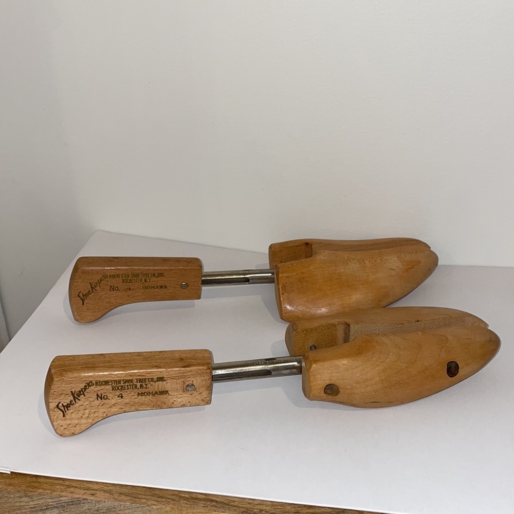 Vintage Wooden Metal Shoe Keepers Rochester Tree Co. Split Toe Stretch - Picture 3 of 7